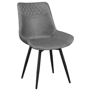 Brassie Gray Faux Leather (Set of 2) Side Chairs