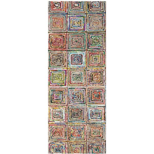 SAFAVIEH Nantucket Cream 2 ft. x 6 ft. Geometric Runner Rug