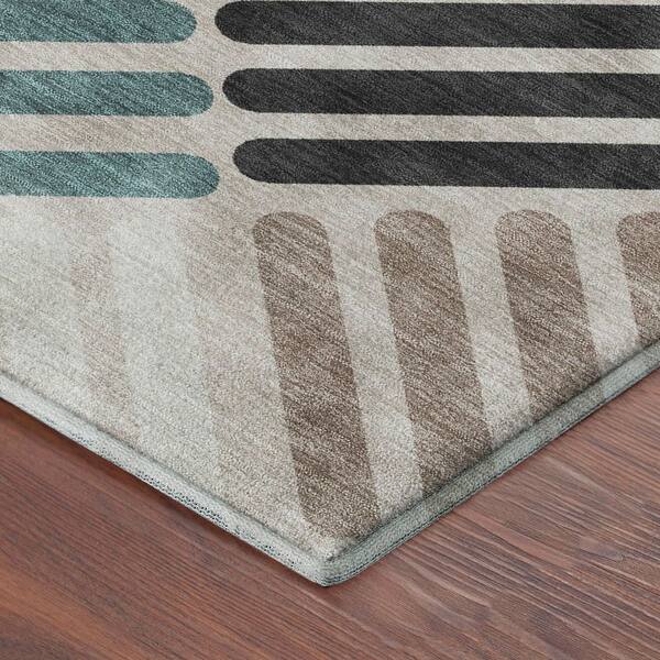 Mayfield Premium Machine Washable Abstract AMF2339 Dune 8 ft. x 8 ft. Round Rug