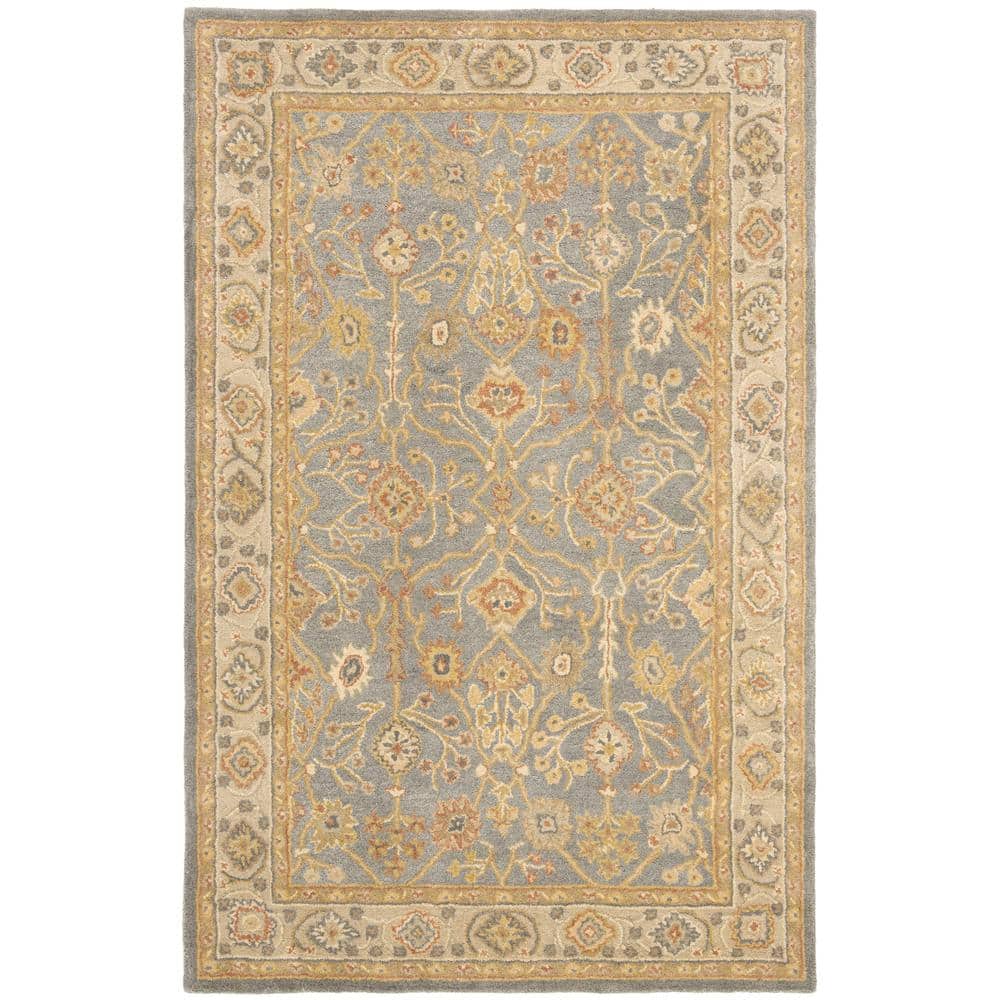 Heirloom Blue Square Hand-Tufted Wool Rug