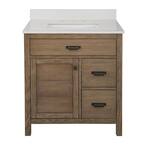 Stanhope 31 in. W x 22 in. D Vanity in Reclaimed Oak with Engineered Stone Vanity Top in Crystal White with White Sink