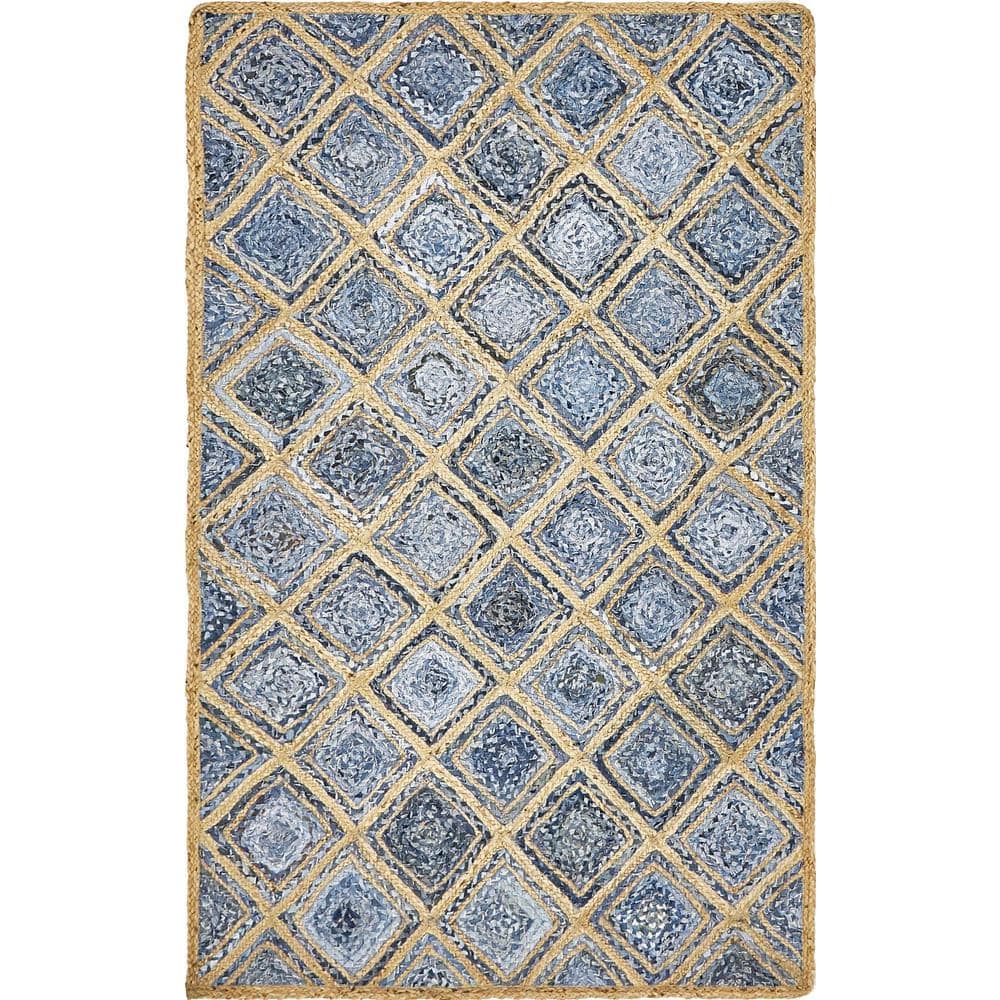 Braided Jute Bengal Blue 5' 0 x 8' 0 Area Rug price history on PriceWatchPro