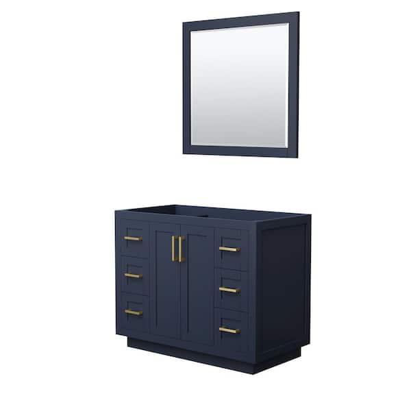 Wyndham Collection Miranda 41.25 in. W x 21.75 in. D Single Bath Vanity Cabinet Only with Mirror in Dark Blue