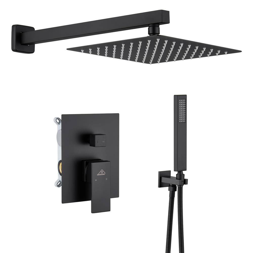 CASAINC 1-Spray Patterns with 2.5 GPM 10 in. Wall Mount Dual Shower ...