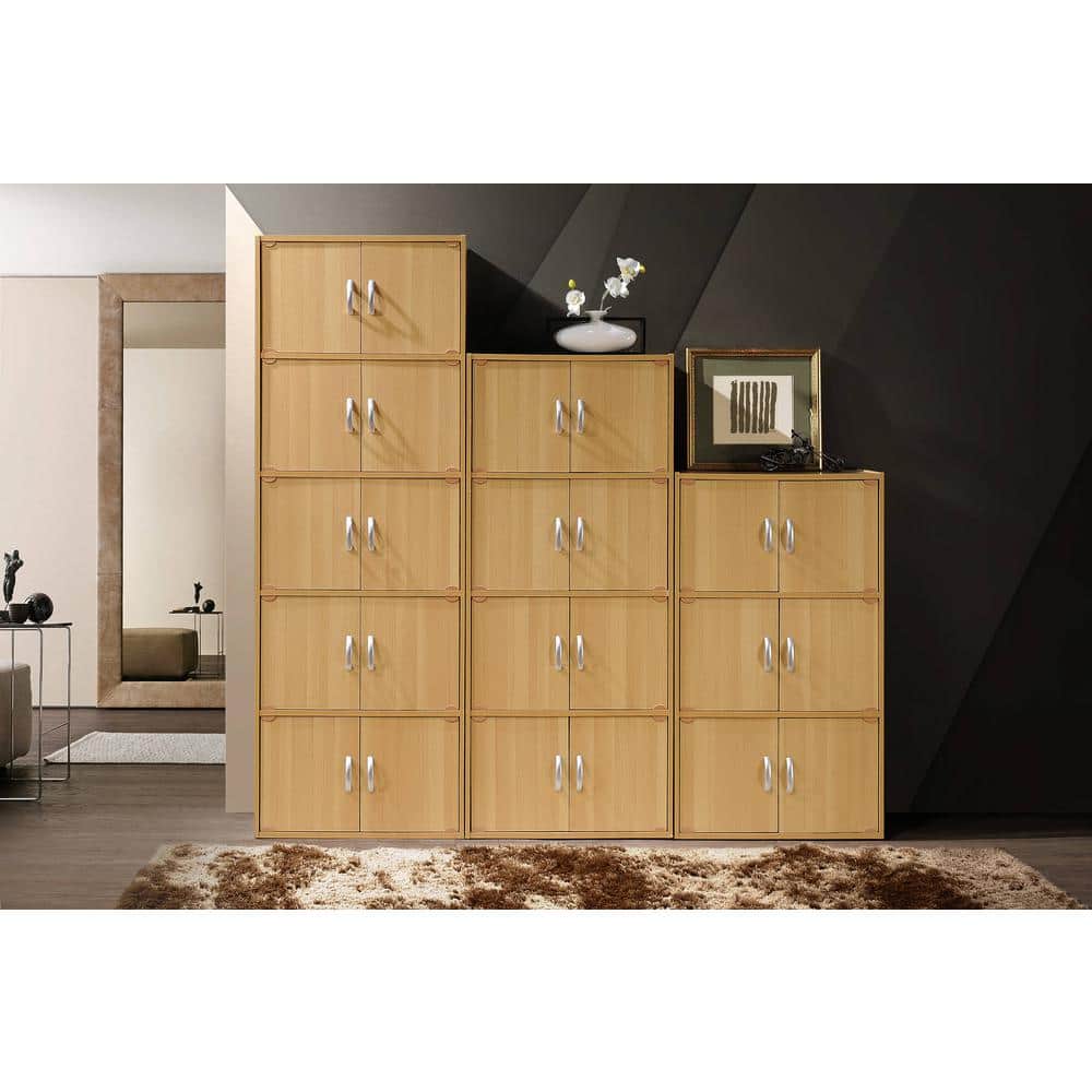 Beech Wood 6-Door Lockable Office Storage Cabinet