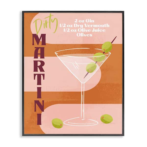 Stupell Industries Retro Dirty Martini Recipe by Deane Beesley Black Framed Food Giclee Art Print 14 in. x 11 in.