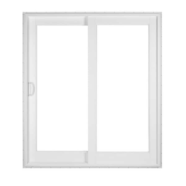 Premium WX 72 in. x 80 in. Left-Hand White Vinyl Sliding Patio Door, ProSolar Shade LowE Argon Glass