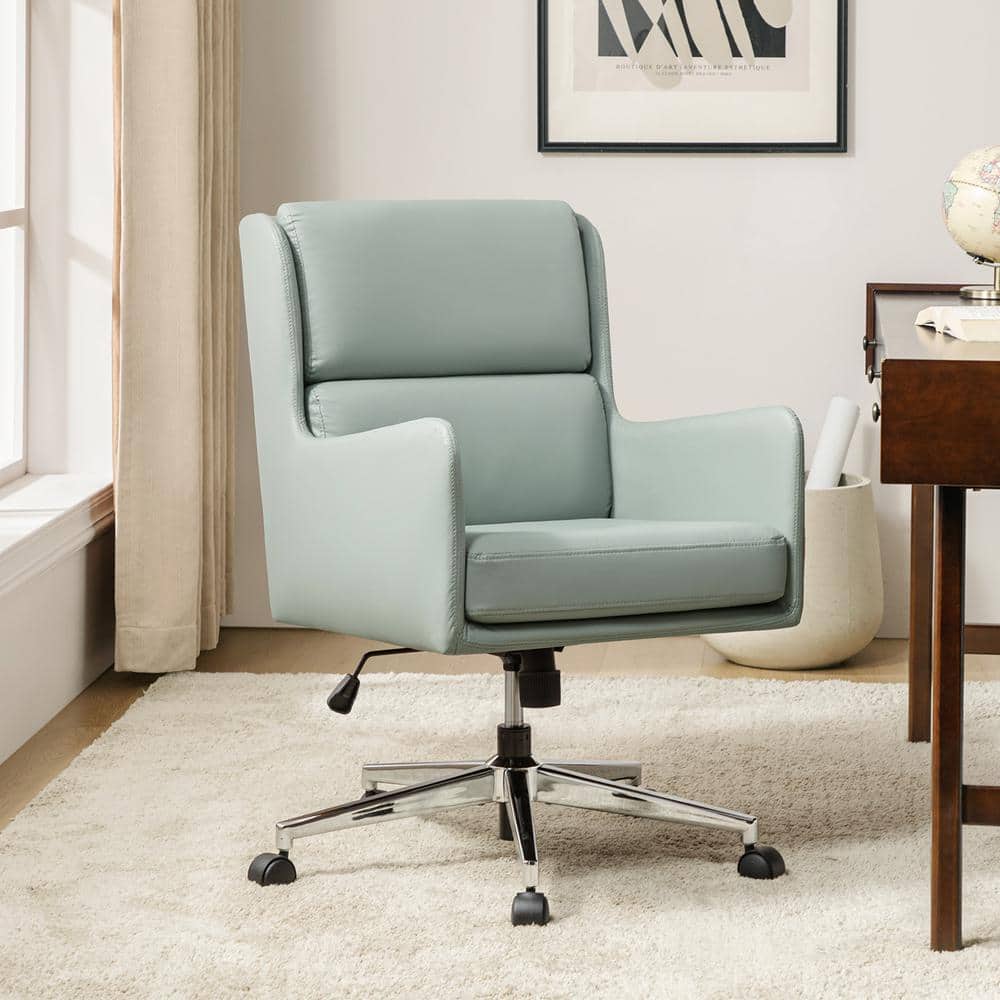 Edmund in Sage Modern Faux Leather Tilting Office Chair with Metal Legs price history on PriceWatchPro