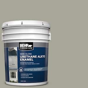 5 gal. #N370-4A Historical Gray Urethane Alkyd Semi-Gloss Enamel Interior/Exterior Paint