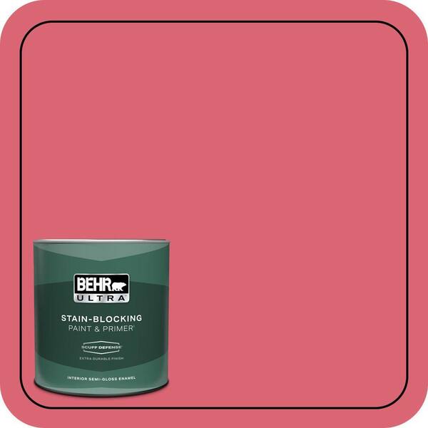 BEHR ULTRA 1 qt. #P150-5A Strawberry Taffy Extra Durable Satin Enamel Interior Paint and Primer