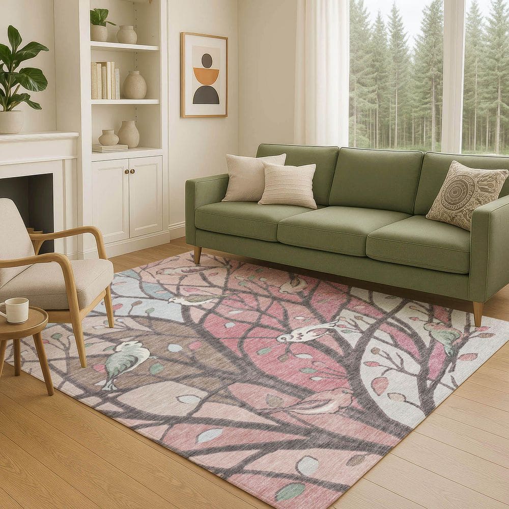 Chantille Machine Washable Indoor/Outdoor Abstract ACN2336 Blush 3 ft. x 5 ft. Area Rug price history on PriceWatchPro
