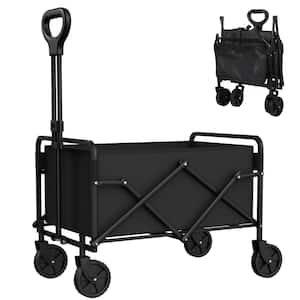 5.3 cu. ft. Steel Garden Carts Heavy-Duty Collapsible Wagon, Adjustable Height and Angles Black