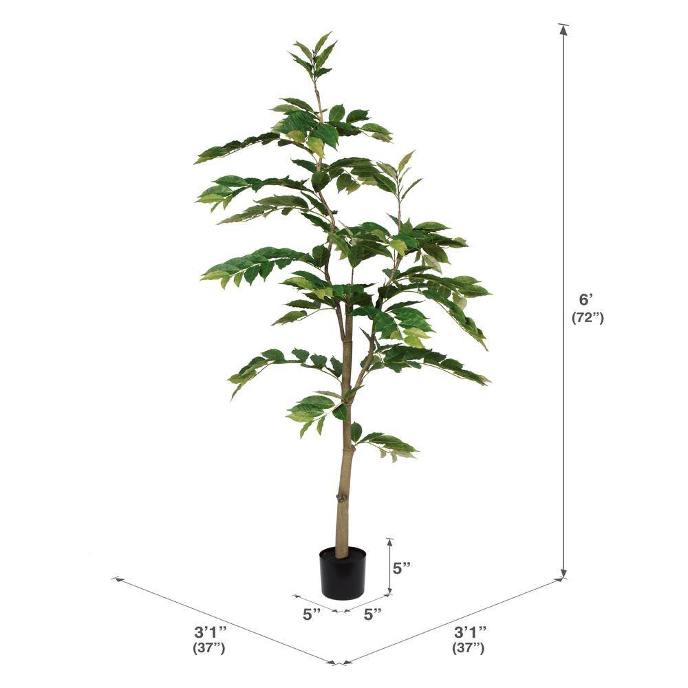 Verdant Haven 6' Potted Artificial Nandina Tree with 284 Leaves