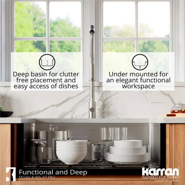 Karran All-in-One Undermount Stainless Steel 32 in. Single Bowl