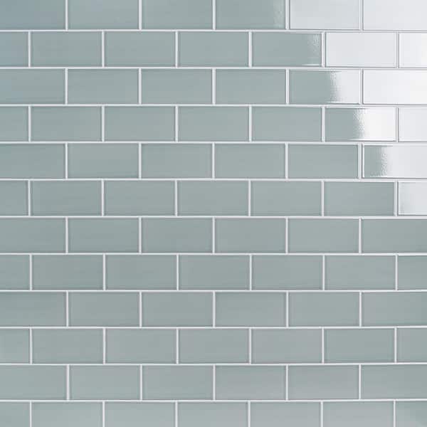 Gondola Steel Blue 3.93 in. x 7.87 in. Polished Ceramic Wall Tile (10.76 sq. ft./Case)