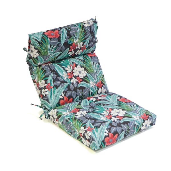 Hampton Bay 21 5 In X 24 Outdoor High Back Dining Chair Cushion Teagan Tropical 8718 06609311 - Home Depot Patio Chair Pads