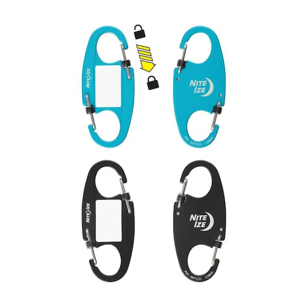  Nite Ize IdentiKey SlideLock Dual Carabiner, Key Identifier and  Key Holder, Blue and Black 2 Pack : Sports & Outdoors