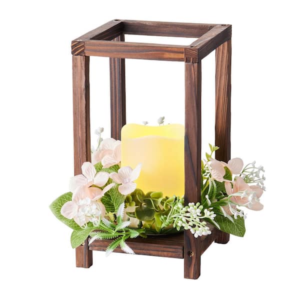 Wooden Wedding Lantern Centerpiece, Brown Wood Candle Holder Type 60-Pcs 60-Pack for Wedding Table Party Farmhouse Decor