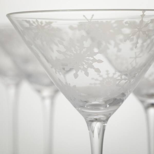 SULLIVANS 6 oz. Clear Snowflake Martini Glass - Set of 4 G8444 - The Home  Depot