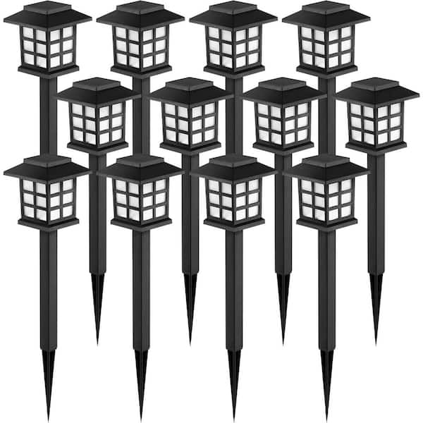 12-Pack LED Solar Pathway Lights, Waterproof Outdoor Garden Landscape Lights, Up to 10H Runtime for Yard and Driveway