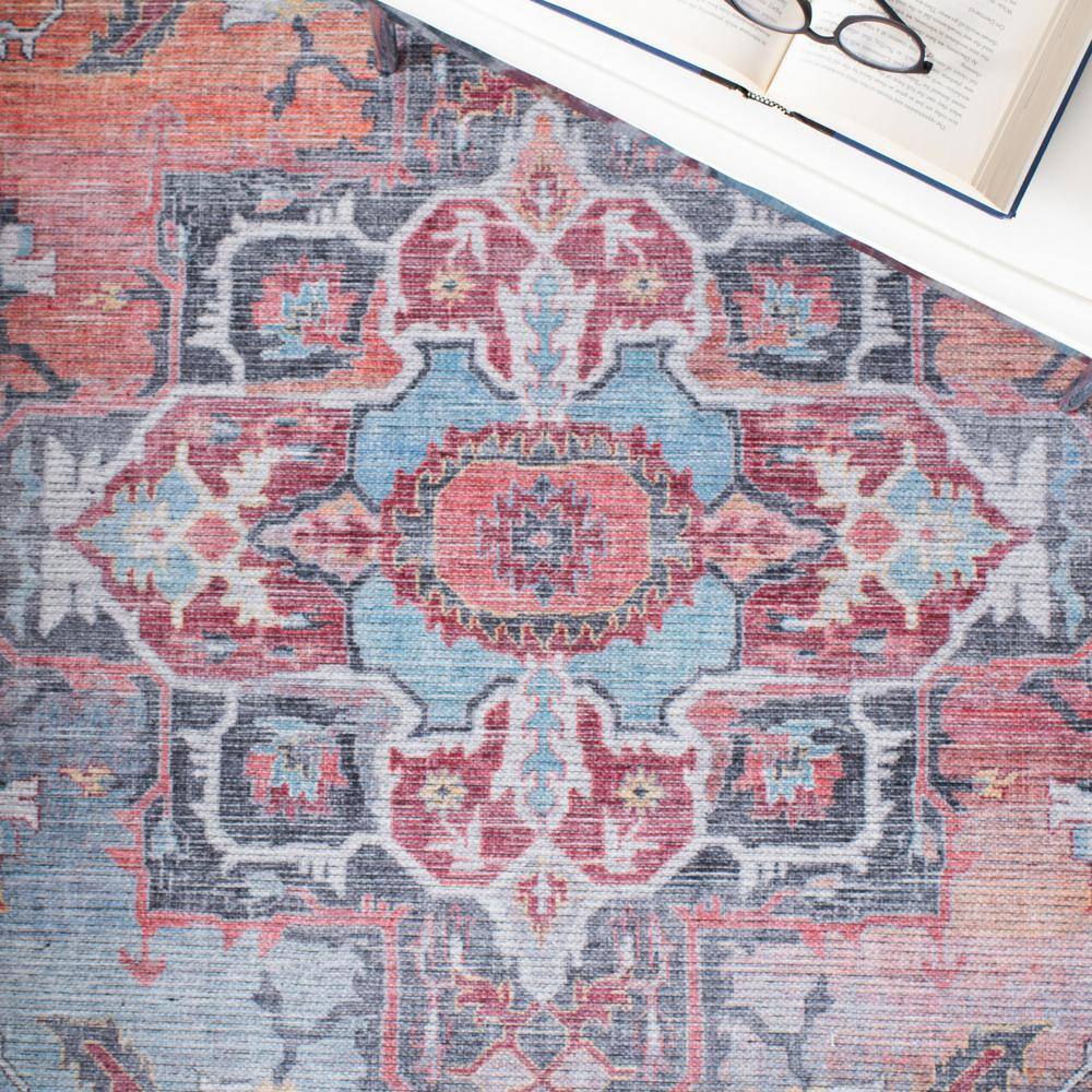 Handmade Red Viscose Chenille 4' x 6' Rectangular Rug