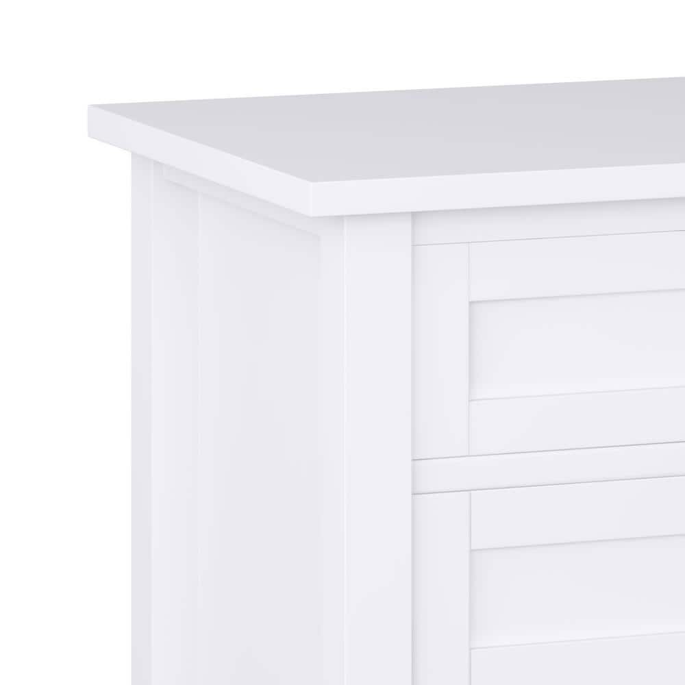 White Solid Wood 2-Drawer Bedside Nightstand