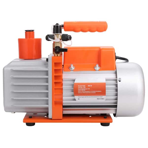 SKYSHALO 1/2 HP 2 Stage Rotary Vane Vacuum Pump, 7 CFM, 120V Air Conditioning Vacuum Pump, 1/4 in. SAE Male 3/8 in., 1/2 in.