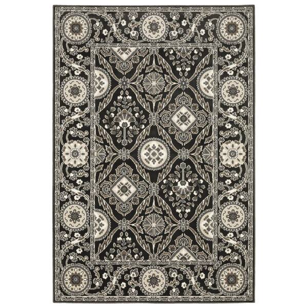 10 ft. x 13 ft. Charcoal, Gray Oriental Washable Area Rug