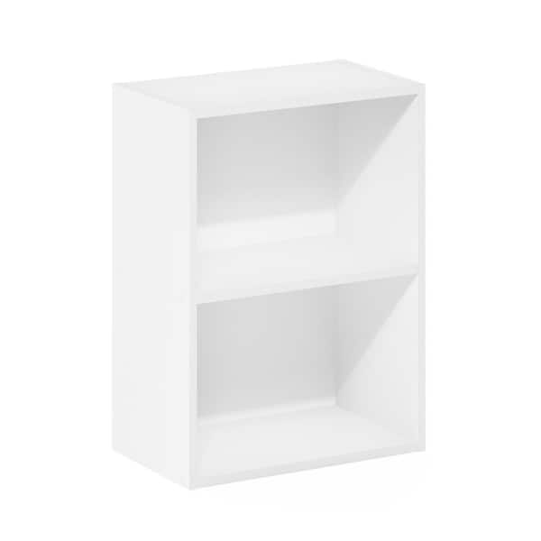 Furinno Luder 21.2 in. White 2-Shelf Standard Bookcase