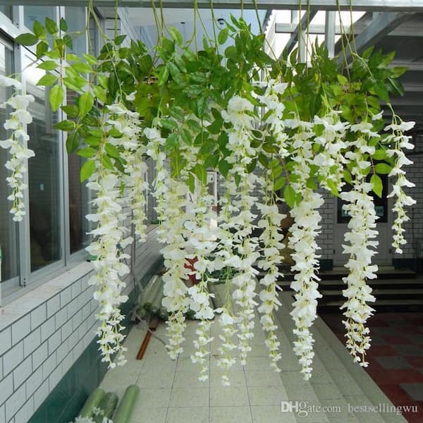 4 Pcs Flower Garland Wisteria Artificial Flowers Fake Vine Silk