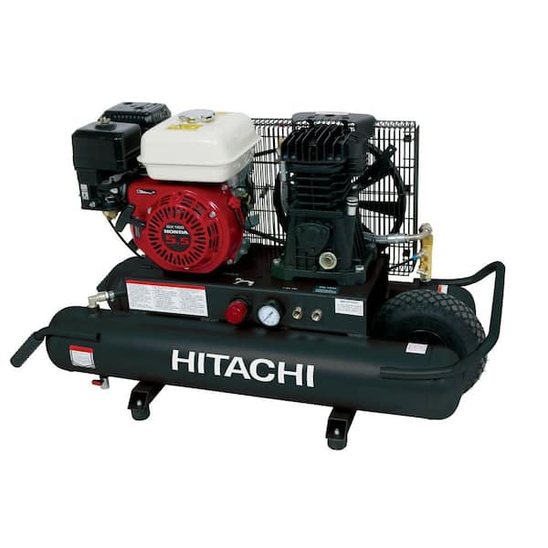 Hitachi 8 Gal. 5.5 HP Wheel Barrow Air Compressor with Intake Filters and 8 oz. Synthetic Oil