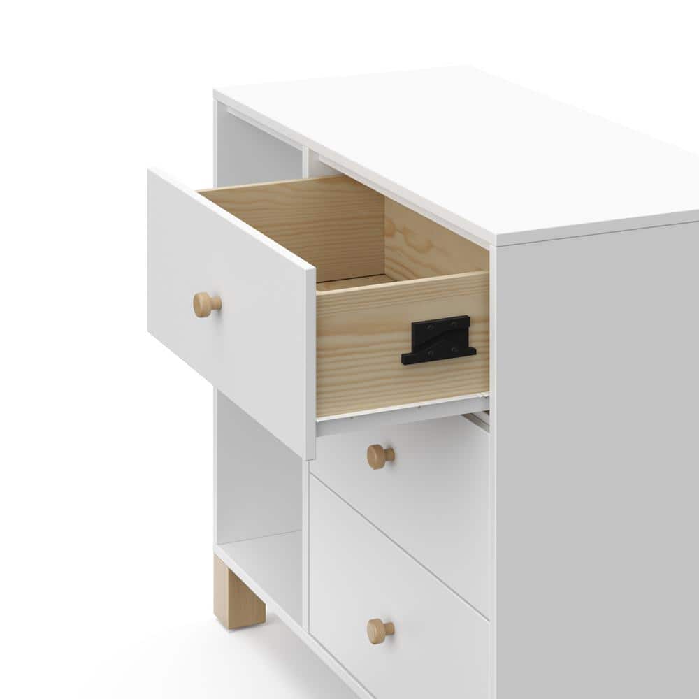 White Pine 3-Drawer Combo Dresser with Driftwood Accents