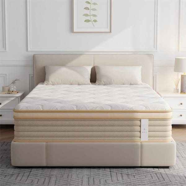 Full Medium Hybrid 8 in. Bed-in-a-Box Mattress-Eco-Friendly Comfort and Support in Ivory