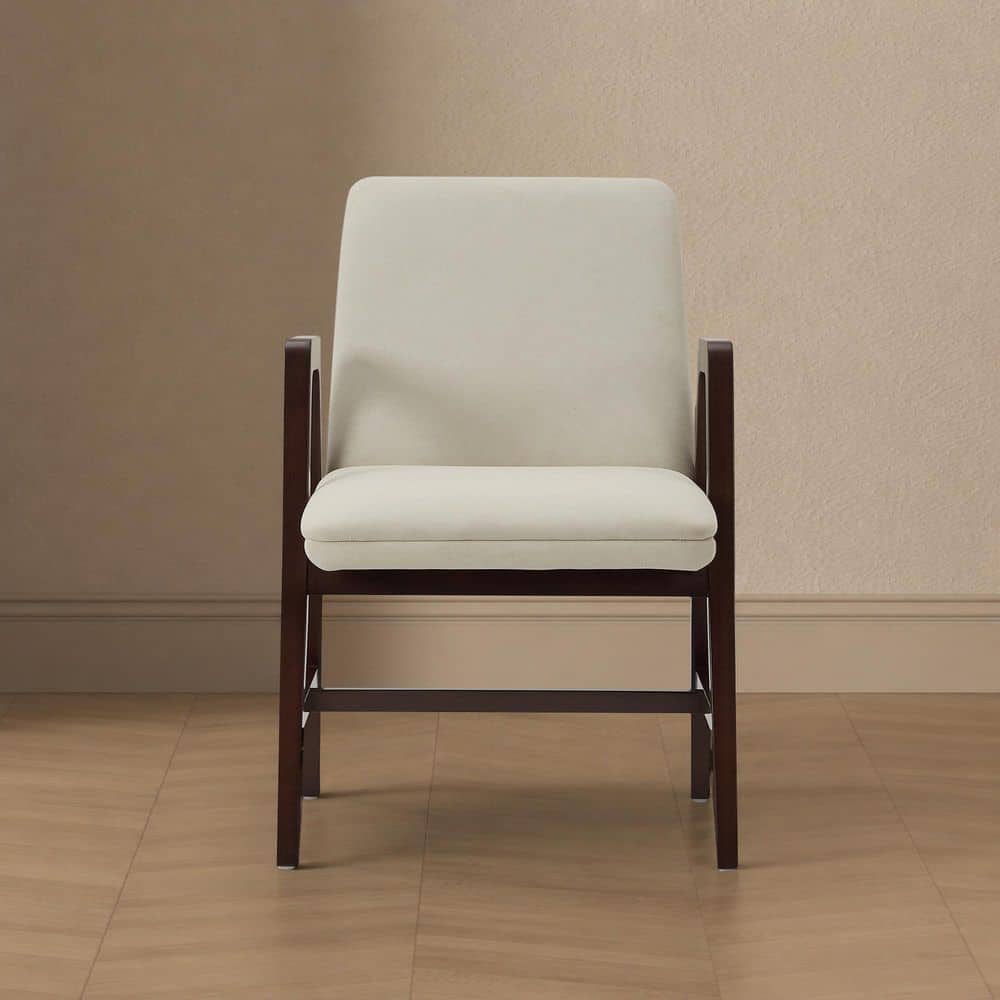 Stella Modern Cream Velvet Upholstered Dining Arm Chair (Set of 4)