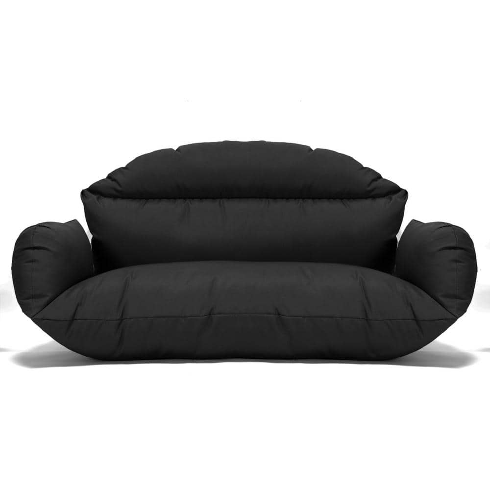 Black Cotton 2-Person Hanging Swing Chair Cushion