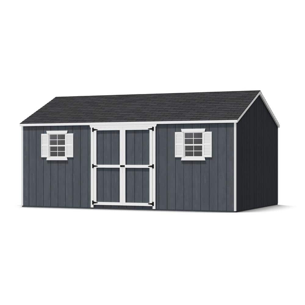 12x18 Dark Gray Wood Storage Shed Kit with Windows