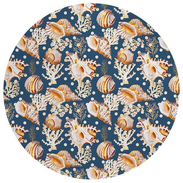 Addison Rugs Surfside Blue 8 ft. x 8 ft. Geometric Indoor/Outdoor Area Rug