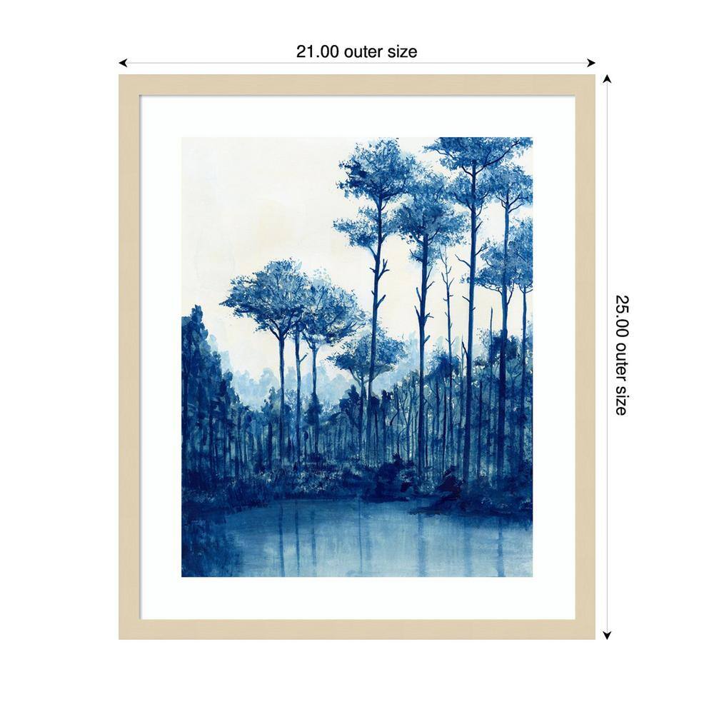 Liberty Blue Landscape I Framed Graphic Art Print in Natural Wood