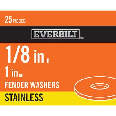 1/8 in. x 1 in. Stainless Fender Washer (25-Pack)