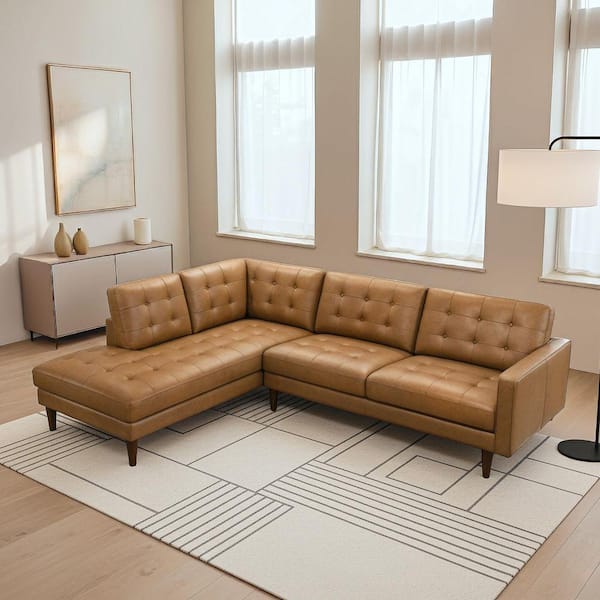Ashcroft Furniture Co Larissa 99.4 in. Square Arm 2-piece L-Shaped