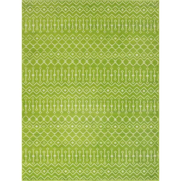 Unique Loom Moroccan Trellis Mamounia Green 9' 0 x 12' 0 Area Rug