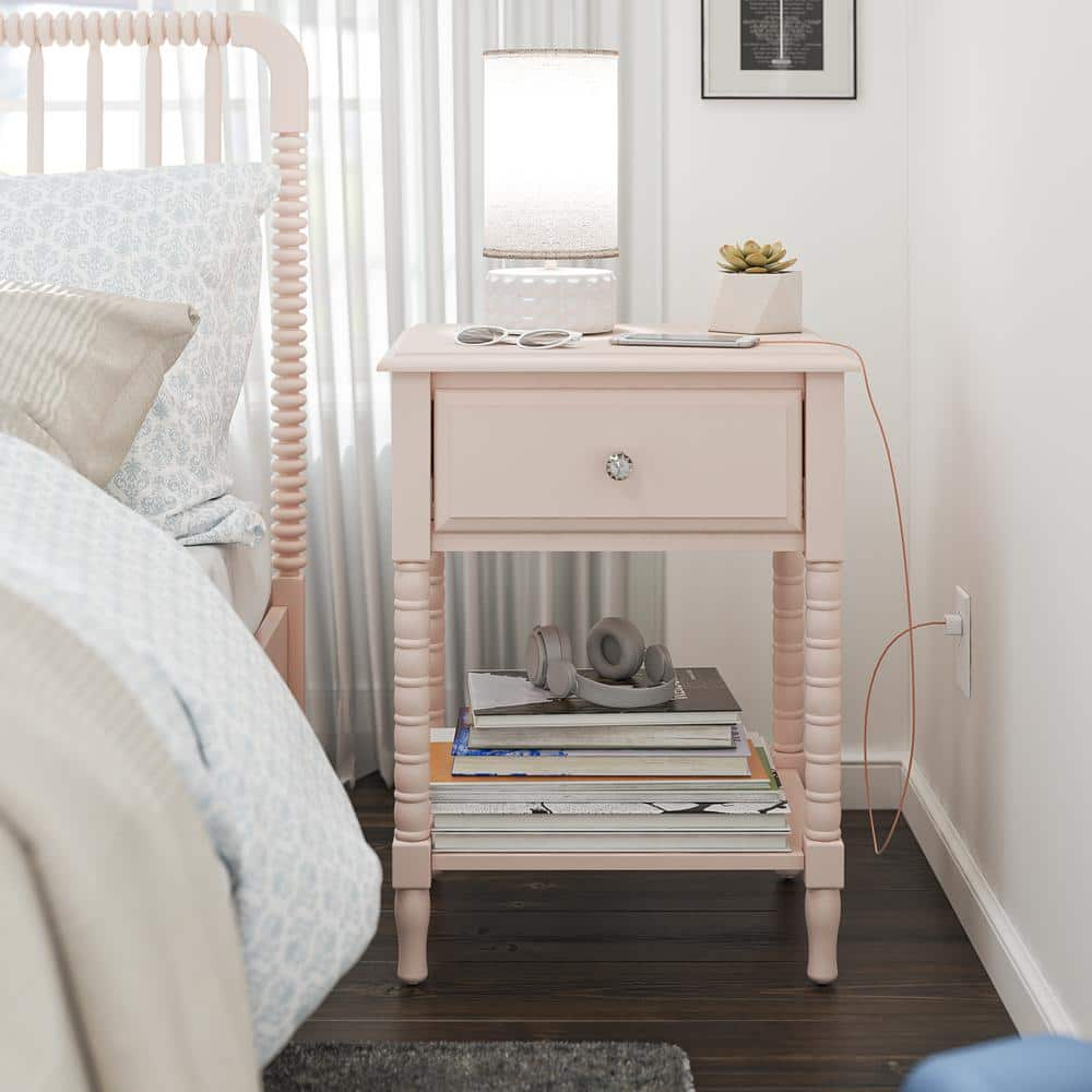 Baby pink hot sale bedside table