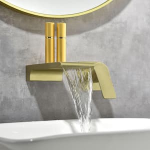 ABA Single Handle Wall Mounted Faucet with Valve in Brushed Gold
