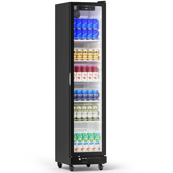 17 in. Single Zone 320-Cans Freestanding Beverage Cooler Indoor Beverage Refrigerator in Black