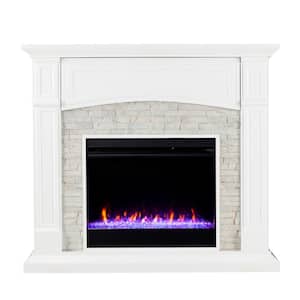 Ernesto Color Changing 46 in. Electric Fireplace in White