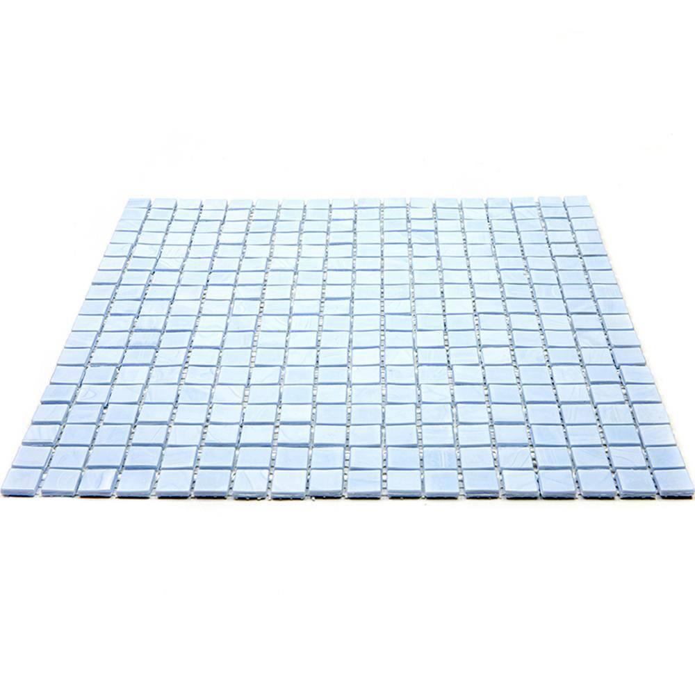 Light Blue Glossy Glass Mosaic Wall and Floor Tile
