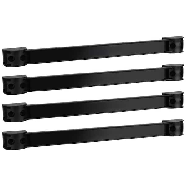 12 in. Black Alloy Steel Magnetic Tool Rack Garage Workshop Kitchen Organizer Magnetic Suction 4-Pack