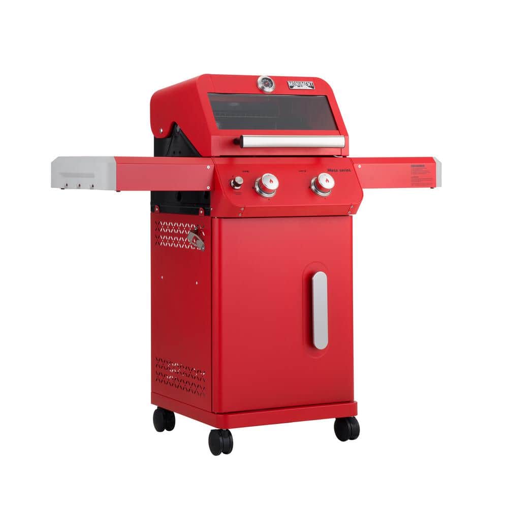 Mesa Series Red Stainless Steel 2-Burner Propane Gas Grill