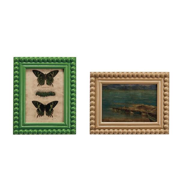 Storied Home Multicolor Rustic Charm Hobnail Picture Frame (Set of 2)