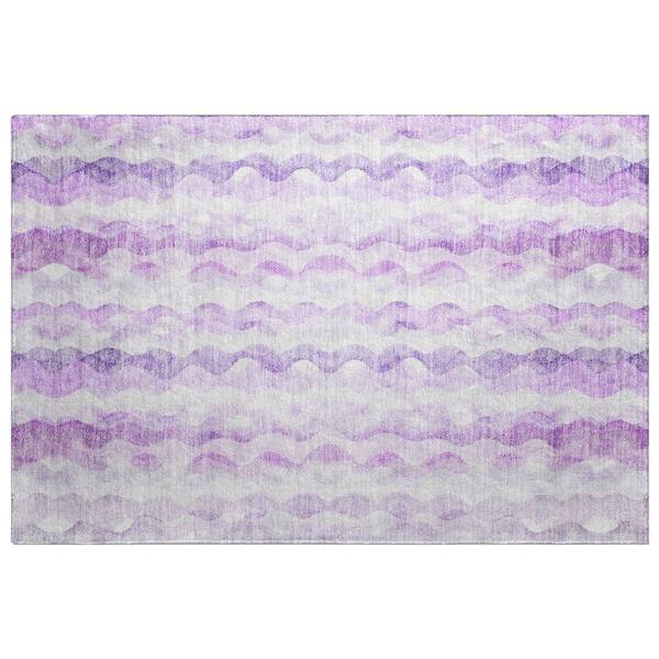 Dream Shag Premium Machine Washable Abstract ADS195 Purple 2 ft. x 3 ft. Accent Rug